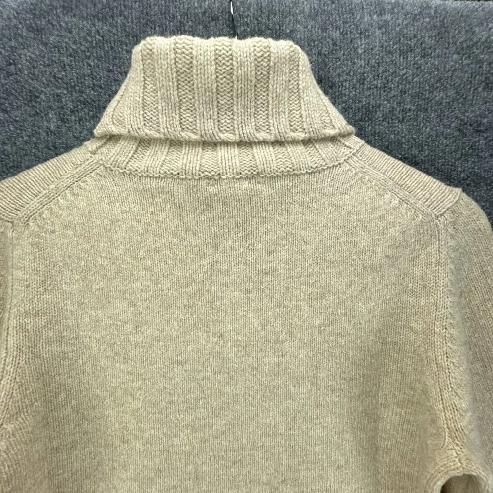 **SOLD**Vtg J Crew Sweater Womens Large Wool Turtleneck Cropped Beige - Picture 6 of 15